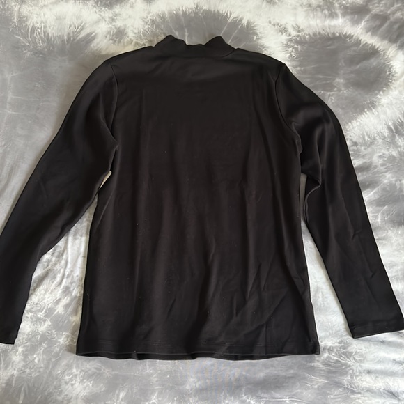 St. John’s Bay Black Long Sleeve Shirt Sweater Mockneck Petite Medium - Picture 8 of 9
